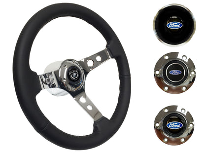 1968-78 Ford Fairlane Steering Wheel Kit | Black Leather | ST3095