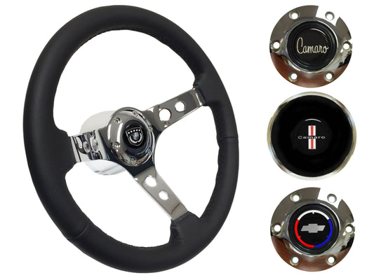1967-68 Camaro Steering Wheel Kit | Black Leather | ST3095