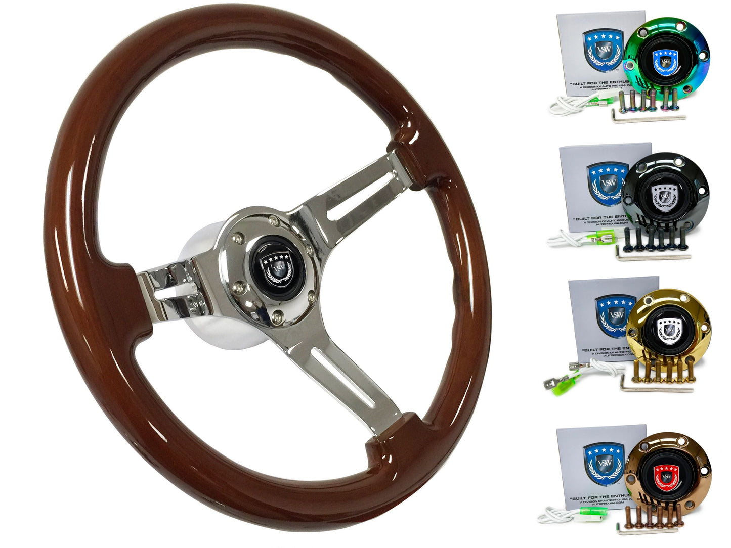 Audi R8 Steering Wheel Kit | Mahogany Wood | ST3011