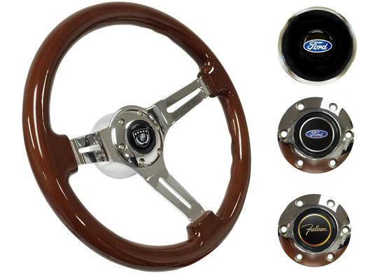 1963-64 Ford Falcon Steering Wheel Kit | Mahogany Wood | ST3011