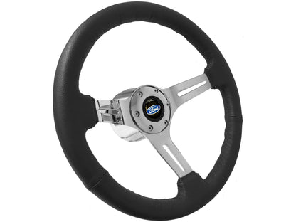 1965-67 Ford Mustang Steering Wheel Kit | Black Leather