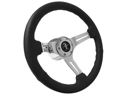 1965-67 Ford Mustang Steering Wheel Kit | Black Leather