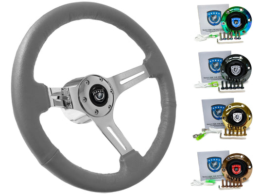Nissan R34 Steering Wheel Kit | Grey Leather | ST3012GRY