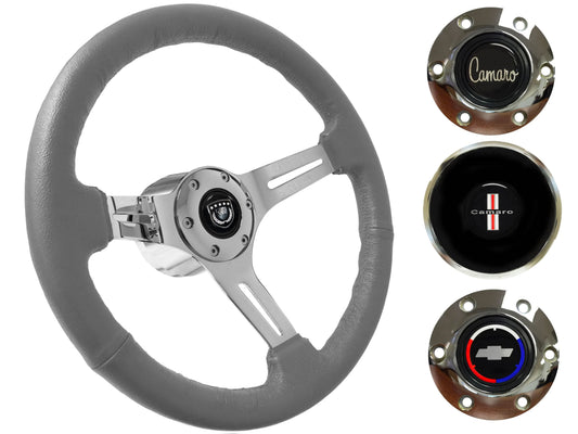 1967-68 Camaro Steering Wheel Kit | Grey Leather | ST3012GRY