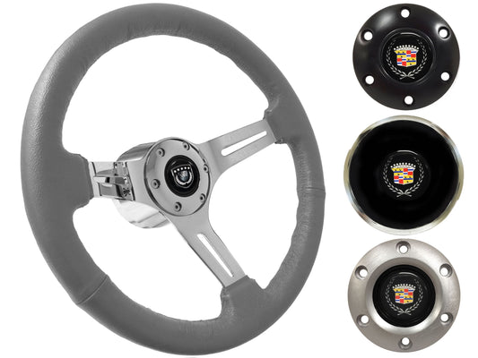 1969-89 Cadillac Telescopic Steering Wheel Kit | Grey Leather | ST3012GRY