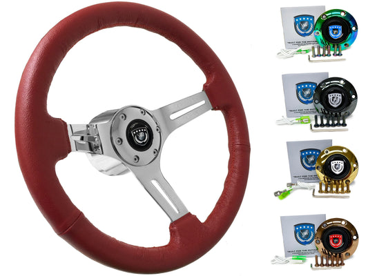 Scion XA XB XD Tc Steering Wheel Kit | Red Leather | ST3012RED