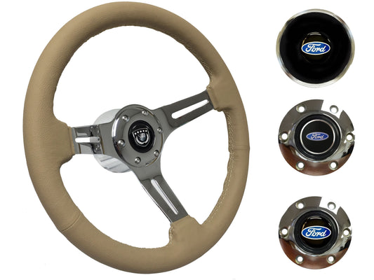 1967-69 Ford Galaxie Steering Wheel Kit | Tan Leather | ST3012TAN