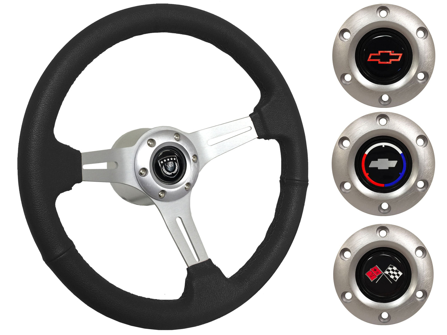 1967 Corvette Steering Wheel Kit | Black Leather | ST3014BLK