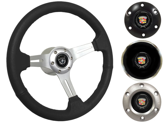 1969-89 Cadillac Telescopic Steering Wheel Kit | Black Leather | ST3014BLK