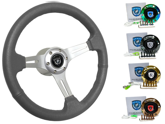 Nissan R34 Steering Wheel Kit | Grey Leather | ST3014GRY