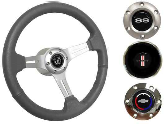 1967-68 Camaro Steering Wheel Kit | Grey Leather | ST3014GRY