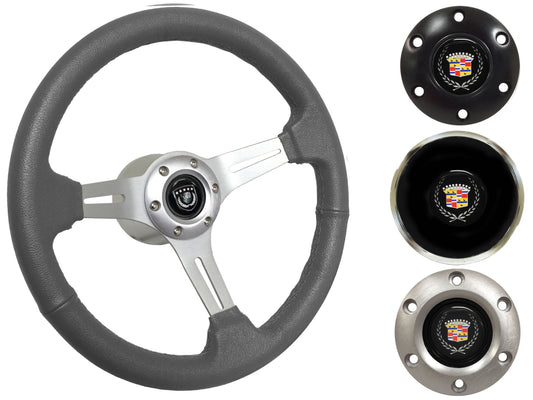 1969-89 Cadillac Telescopic Steering Wheel Kit | Grey Leather | ST3014GRY