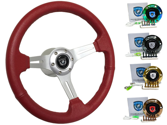 Scion XA XB XD Tc Steering Wheel Kit | Red Leather | ST3014RED