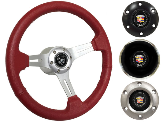 1969-89 Cadillac Telescopic Steering Wheel Kit | Red Leather | ST3014RED