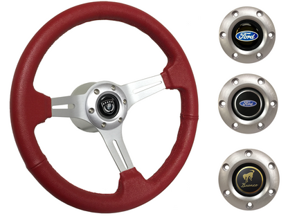 1978-91 Ford Bronco Steering Wheel Kit | Red Leather | ST3014RED