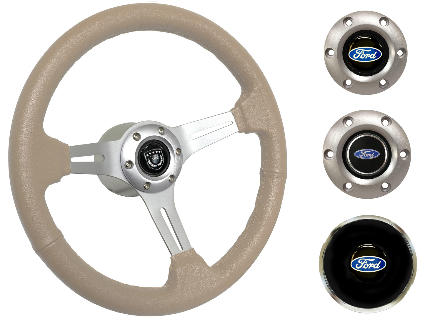 1967-69 Ford Galaxie Steering Wheel Kit | Tan Leather | ST3014TAN