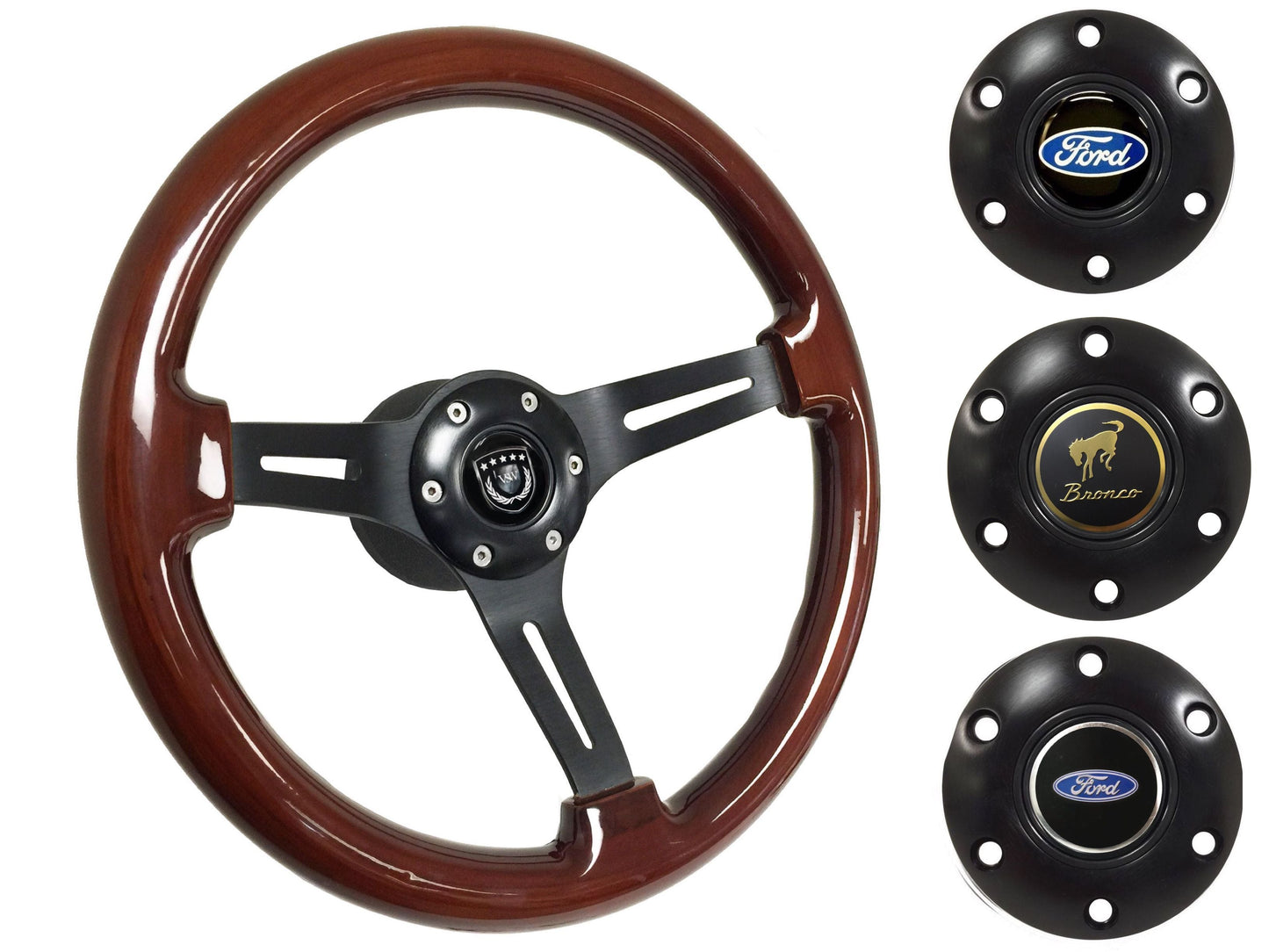 1966-72 Ford Bronco Steering Wheel Kit | Walnut Wood | ST3027