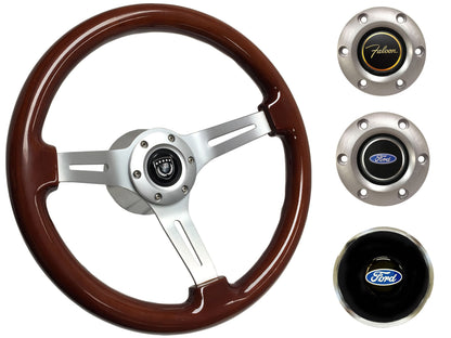 1963-64 Ford Falcon Steering Wheel Kit | Mahogany Wood | ST3027S