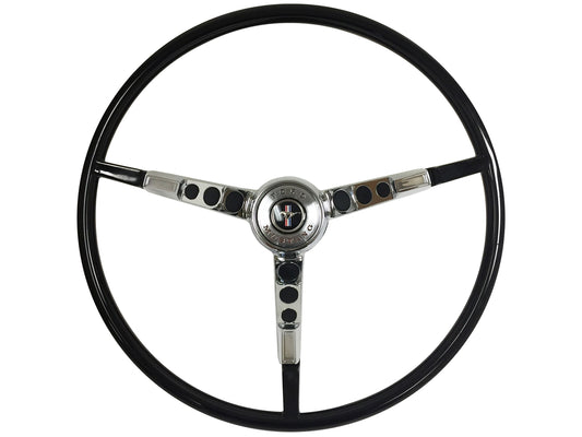 1964.5 Ford Mustang Black Steering Wheel Kit | ST3033BLK-KIT