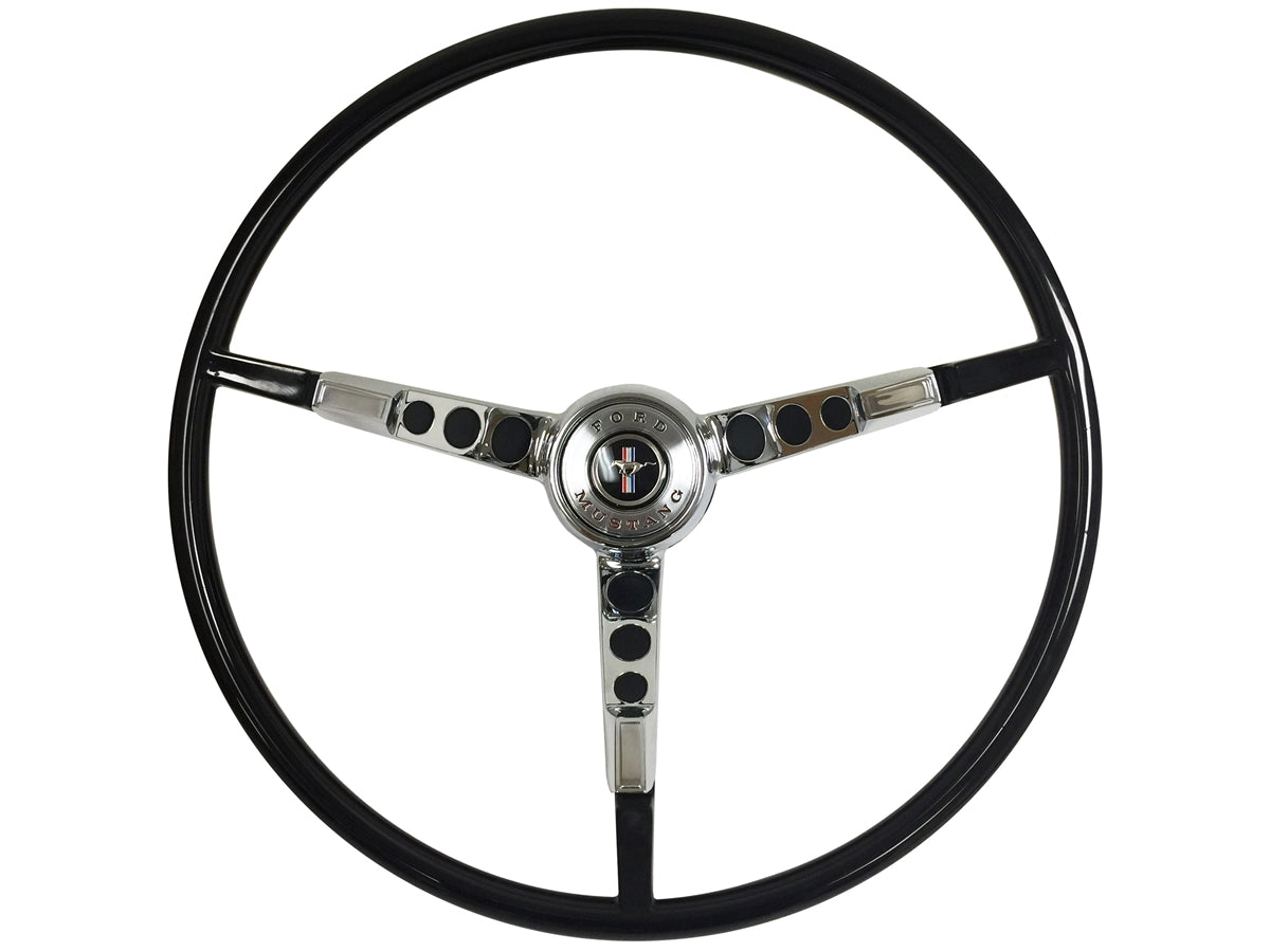1965-1966 Ford Mustang Black Steering Wheel Kit | ST3034BLK-KIT