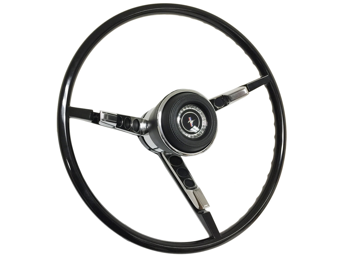1967 Ford Mustang Reproduction Black Steering Wheel Kit | ST3035BLK-35HRP-STK