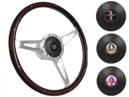 1965-67 Ford Mustang Steering Wheel Kit | Deluxe Espresso Wood
