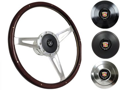 1969-89 Cadillac Telescopic Steering Wheel Kit | Deluxe Espresso Wood | ST3053A