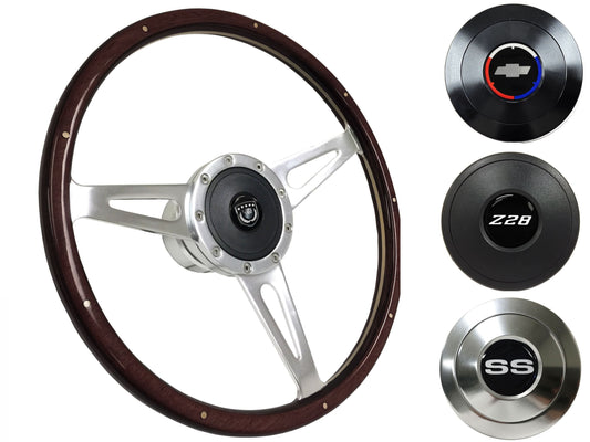 1967-68 Camaro Steering Wheel Kit | Deluxe Espresso Wood | ST3053A