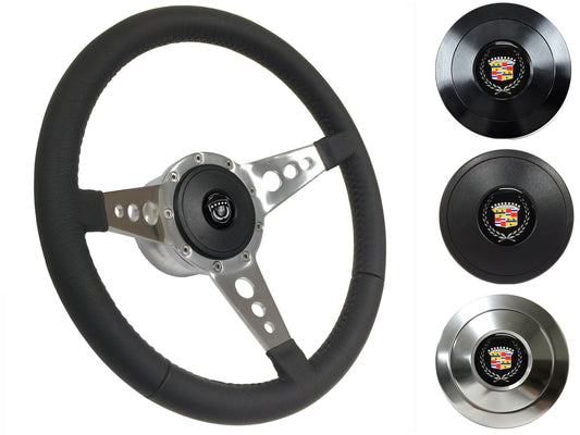 1969-89 Cadillac Telescopic Steering Wheel Kit | Black Leather | ST3056