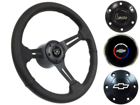 1967-68 Camaro Steering Wheel Kit | Black Leather | ST3060BLK