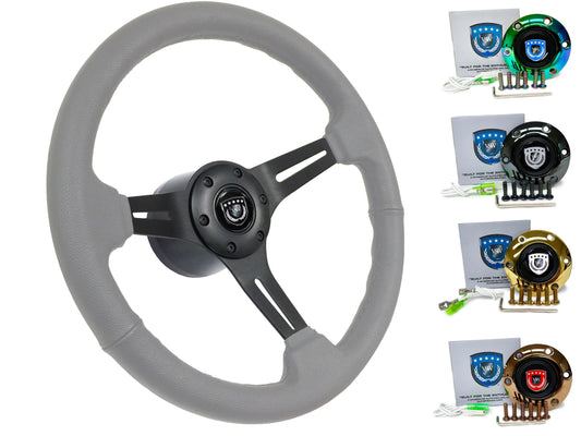 Nissan R34 Steering Wheel Kit | Grey Leather | ST3060GRY