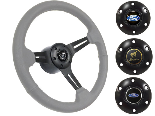 1978-91 Ford Bronco Steering Wheel Kit | Grey Leather | ST3060GRY