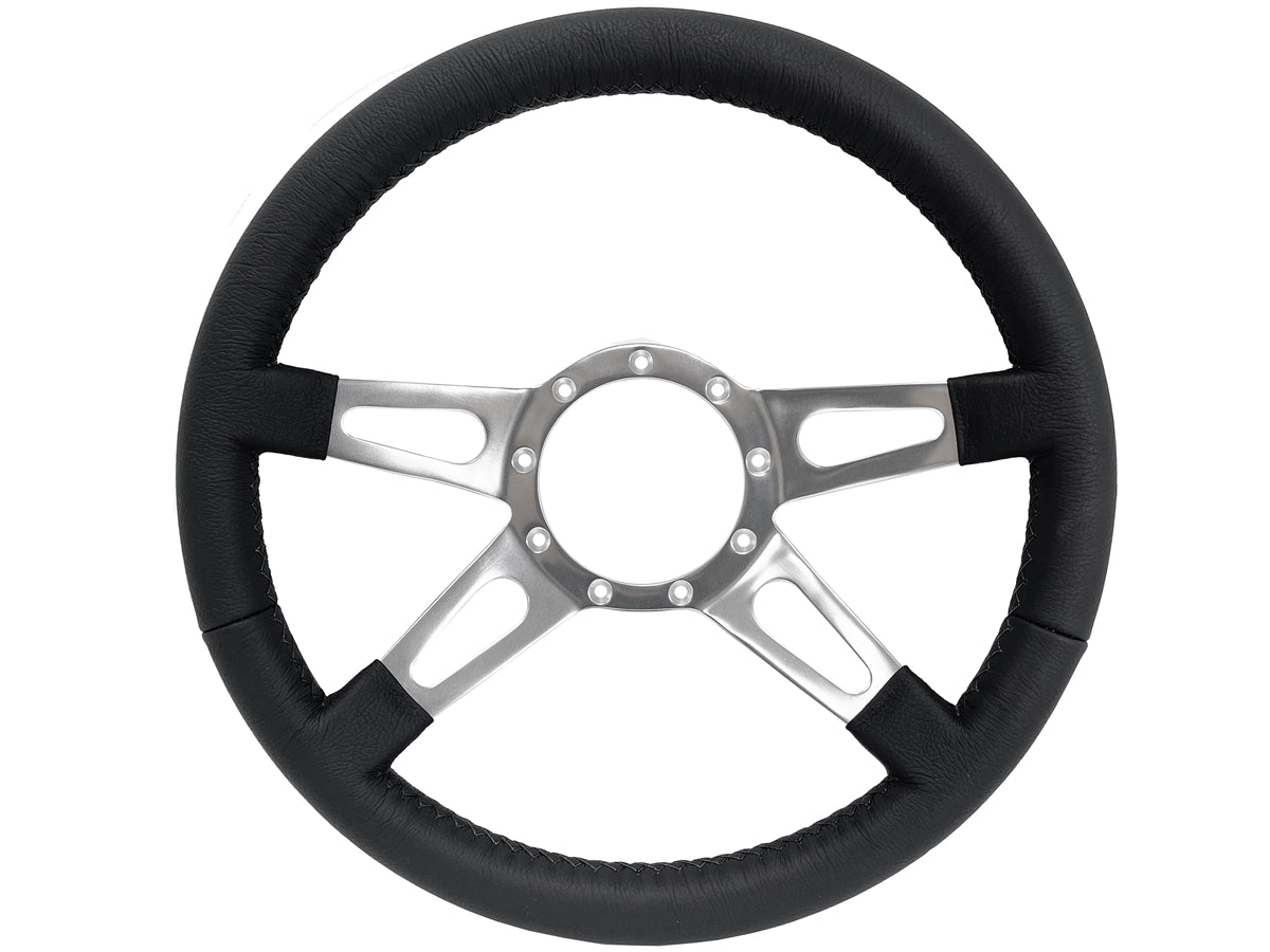 S9 Premium Leather Grip, Quad-Spoke Center with Slots – VSW Steering Wheels