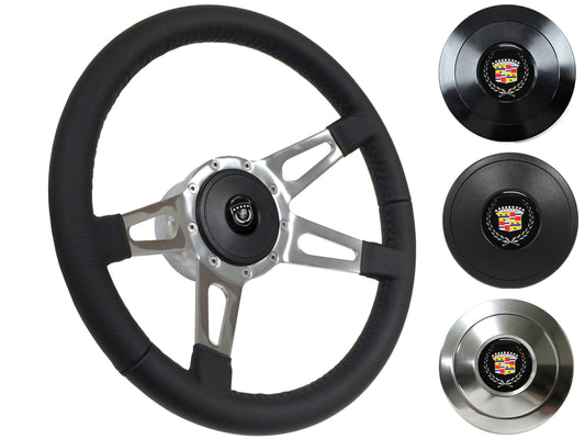 1969-89 Cadillac Telescopic Steering Wheel Kit | Black Leather | ST3070