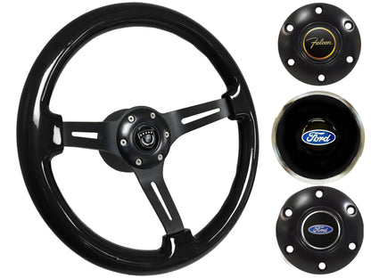 1963-64 Ford Falcon Steering Wheel Kit | Black Ash Wood | ST3073