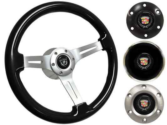 1969-89 Cadillac Telescopic Steering Wheel Kit | Black Ash Wood | ST3074