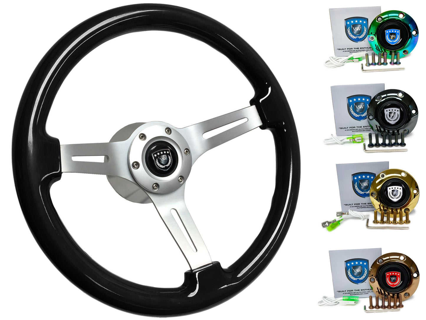 Lamborghini Gallardo Steering Wheel Kit | Black Ash Wood | ST3074