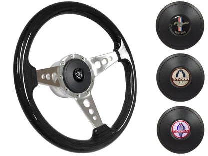 1968-78 Ford Mustang Steering Wheel Kit | Black Ash Wood