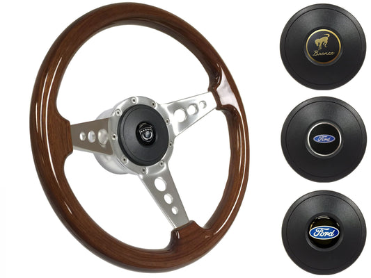 1966-72 Ford Bronco Steering Wheel Kit | Mahogany Wood | ST3076