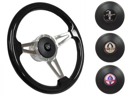 1968-78 Ford Mustang Steering Wheel Kit | Black Ash Wood