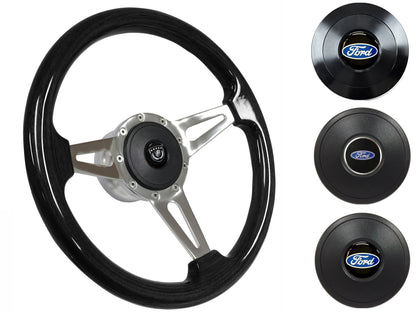 1967-69 Ford Galaxie Steering Wheel Kit | Black Ash Wood | ST3077