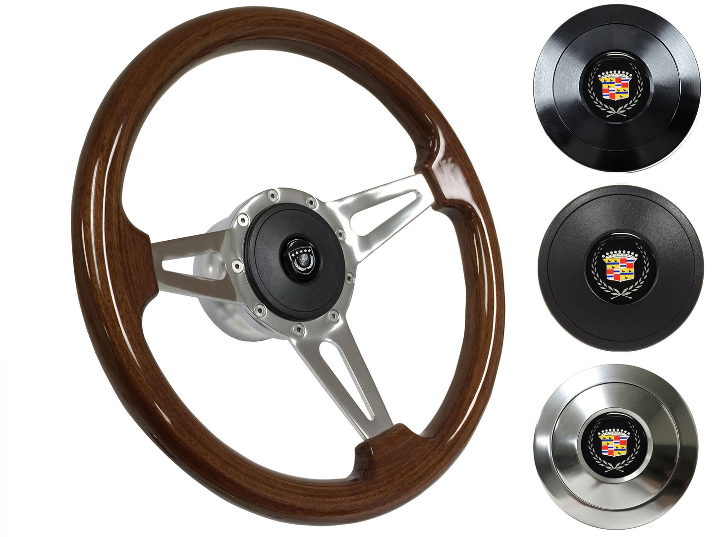 1969-89 Cadillac Telescopic Steering Wheel Kit | Mahogany Wood | ST3078