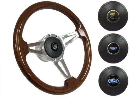 1966-72 Ford Bronco Steering Wheel Kit | Mahogany Wood | ST3078