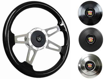 1969-89 Cadillac Telescopic Steering Wheel Kit | Black Ash Wood | ST3079