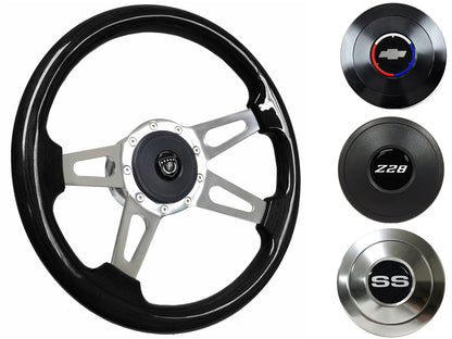 1967-68 Camaro Steering Wheel Kit | Black Ash Wood | ST3079