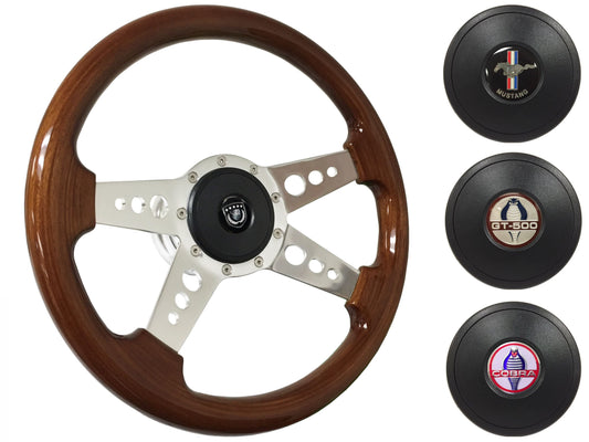 1965-67 Ford Mustang Steering Wheel Kit | Mahogany Wood