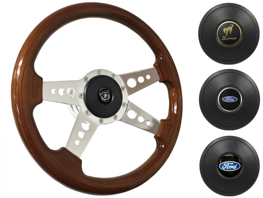 1966-72 Ford Bronco Steering Wheel Kit | Mahogany Wood | ST3082