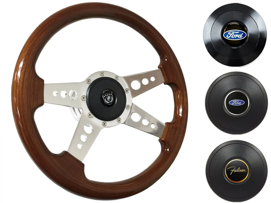 1963-64 Ford Falcon Steering Wheel Kit | Mahogany Wood | ST3082