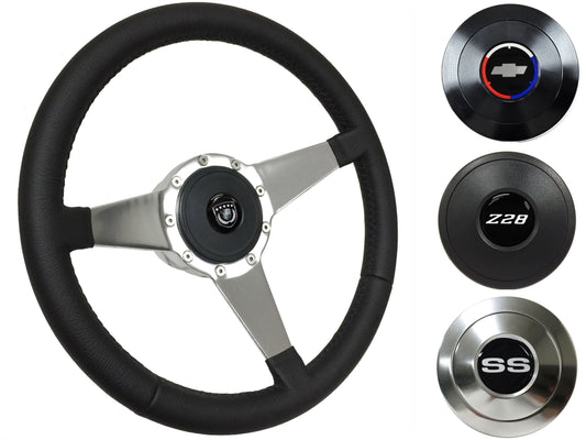 1967-68 Camaro Steering Wheel Kit | Black Leather | ST3087