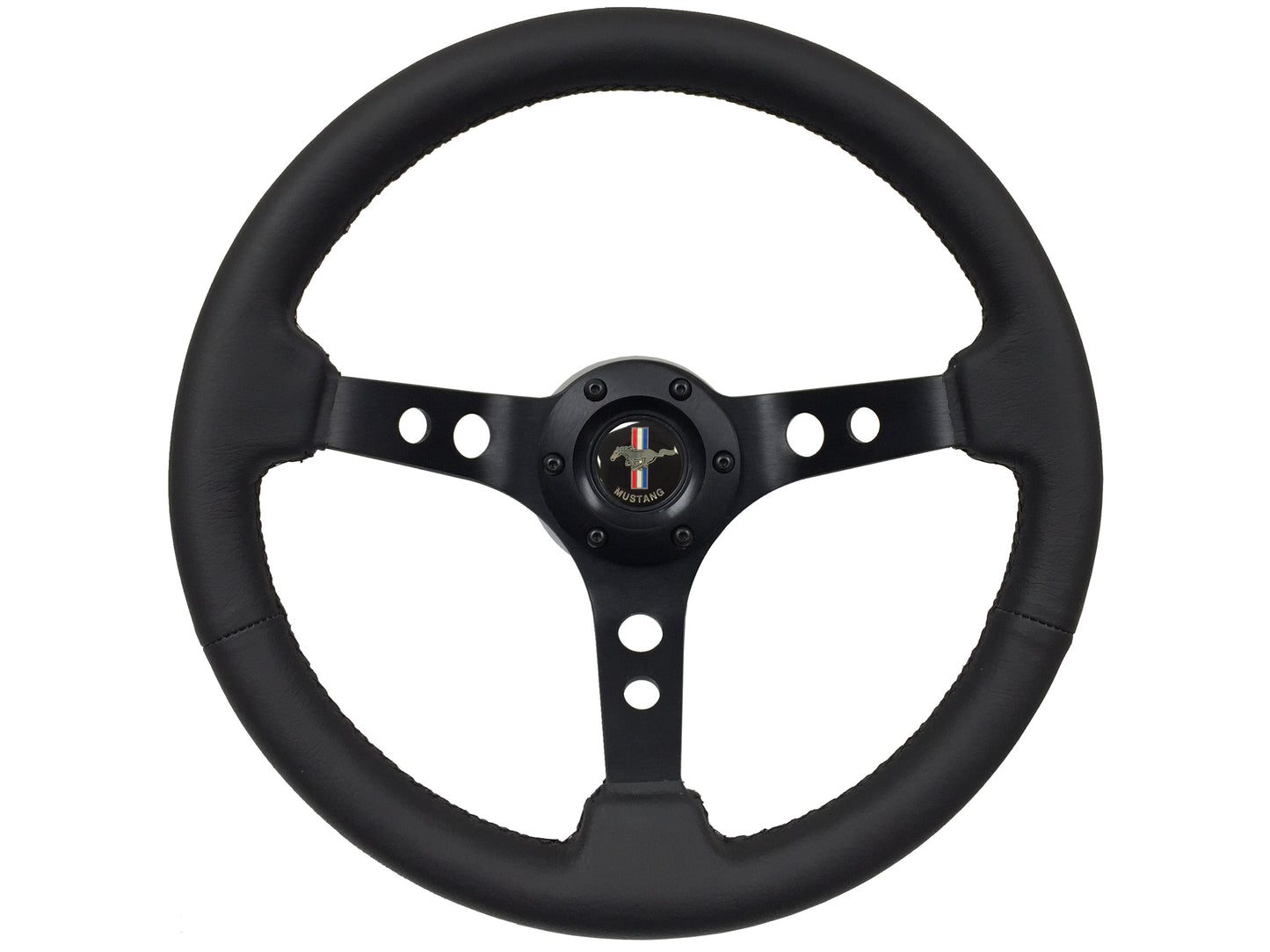 1965-67 Ford Mustang Steering Wheel Kit | Black Leather